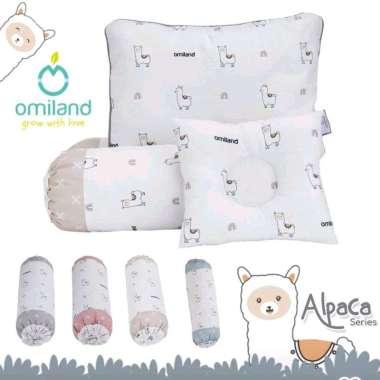 Omiland Bantal Guling Set + Bantal Peang Alpaca Series Biru