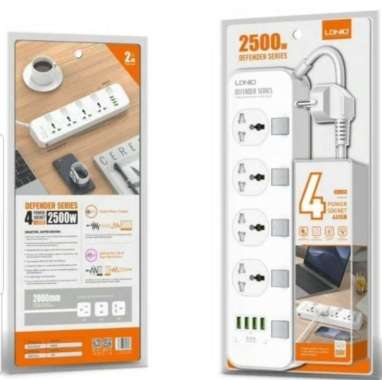 LDNIO SC4408 universal power socket 4 USB port putih