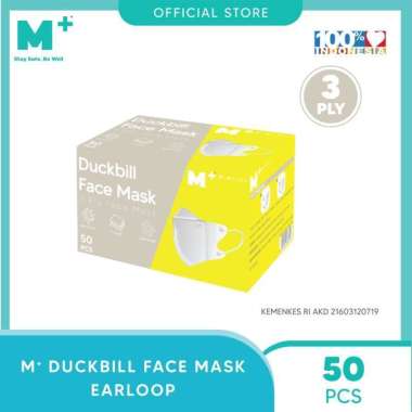 Masker Duckbill Earloop M+ 3 Ply - Duckbill Face Mask Isi 50 Pcs