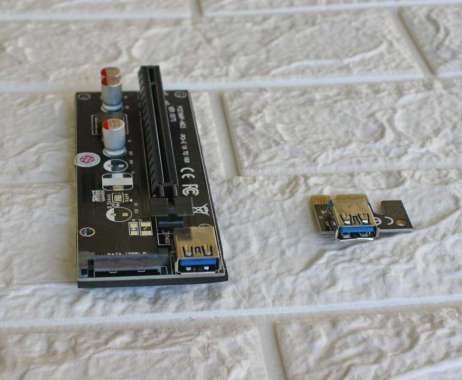 PCIE RISER CARD ADAPTER PCIE X1 TO PCIE X16 WITH USB 3.0 SATA POWER