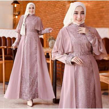 GAMIS  MIKAYLA Baju Muslim Wanita Jumbo Gamis Brukat Tile Remaja Dewasa Premium Fashion Gamis Kondan