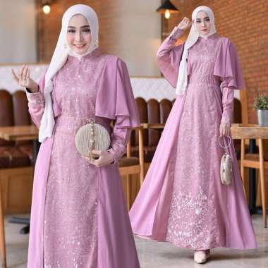 GAMIS MIKAYLA Baju Muslim Wanita Jumbo Gamis Brukat Tile Remaja Dewasa Premium Fashion Gamis Kondan