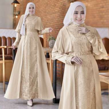 GAMIS MIKAYLA Baju Muslim Wanita Jumbo Gamis Brukat Tile Remaja Dewasa Premium Fashion Gamis Kondan