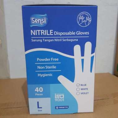 Sensi Nitrile Disposable Gloves isi 40pcs/Sarung Tangan Nitrile S