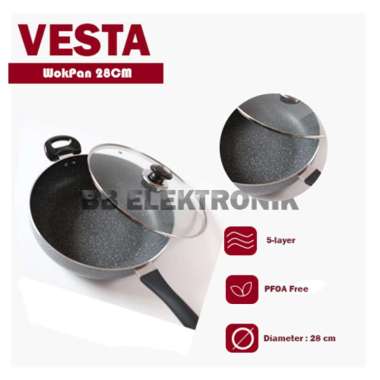 VESTA WPM28 WOK Pan 28 Cm Bahan Marble Pan Anti Gores Anti Lengket