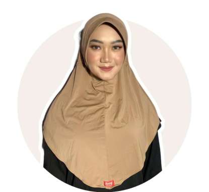 Zeea Kerudung Bergo Sport T Hurra Hijab Tali Instan coklat susu