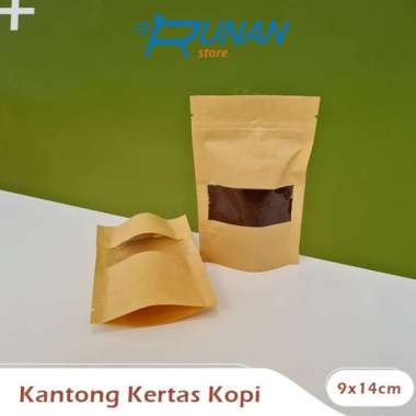 Kantong Kertas Kopi Teh 9x14cm Paper Bag Zip Lock Kemasan Makanan