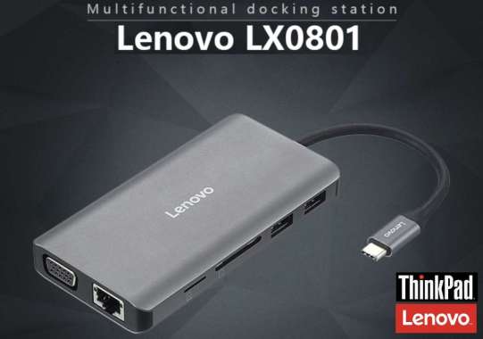 Docking Station Lenovo LX0801 Hub 11 in 1 USB-C To HDMI To VGA Converter HUB USB 3.0 Splitter PD Qui