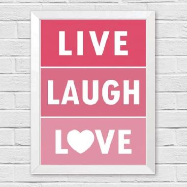 Kataku Live Laugh Love Hiasan Dinding WHITE