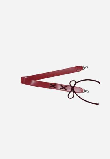 Kwani Denim Eyelet tied Strap Red