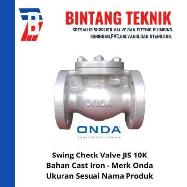 Swing Check Valve 6" inch Cast Iron Onda JIS 10K Besi Cetak