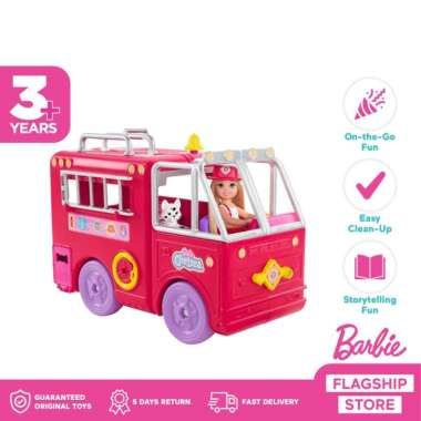 Barbie Chelsea Fire Truck Playset - Mainan Mobil Boneka Anak Perempuan