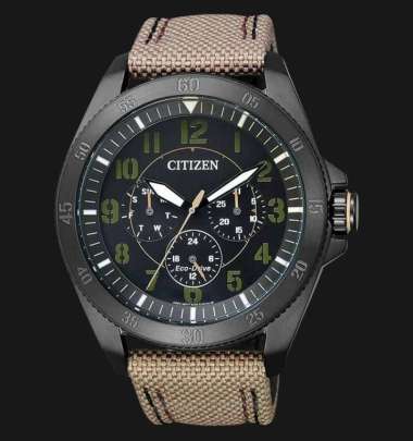 CITIZEN Eco-Drive Jam Tangan Pria Canvas Cream BU2035-05E Original