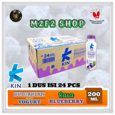 KIN Bulgarian Yogurt Rasa Blueberry Botol Pet - 200 ml (kemasan Karton)