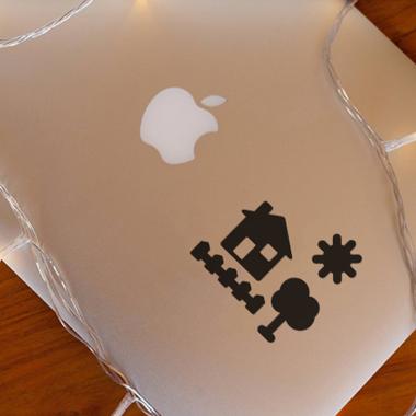 Grapinno Pemandangan Desa Decal Sticker Laptop for Apple MacBook 13 Inch hitam