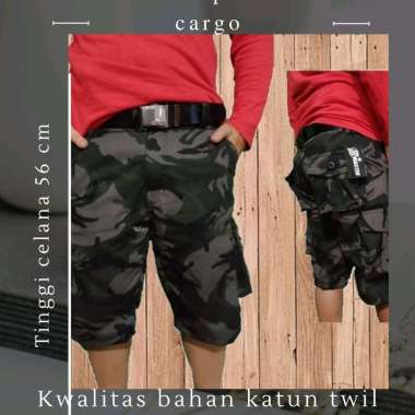 Celana Pendek Pria Laki Cowo Cargo Loreng Doreng Premium Tebal Santai Pantai Keren Murah Terbaru Ter