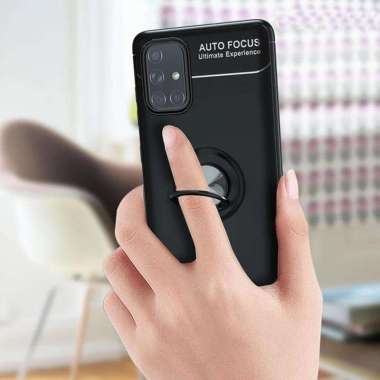 Case Samsung A31 Auto Focus Ring Kickstand Soft Casing