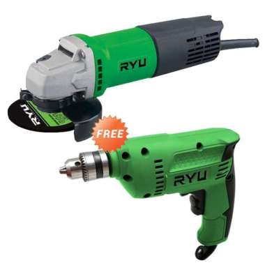 PAKET 2 SET TEKIRO RYU MESIN BOR LISTRIK 10 MM & RYU MESIN GERINDA