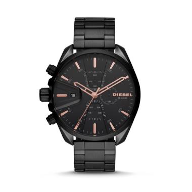 Diesel MS9 Chronograph Black Stainless Steel Watch - DZ4524 - Jam Tangan Original Black