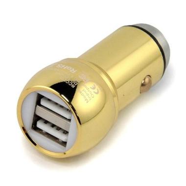 Remax RCC205 Dual USB Stainless Steel Car Charger [2.4A] GOLD
