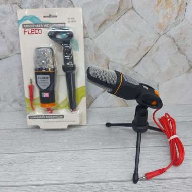 Mic Condensor Fleco SF 666 SF 666B Free Tripod Condensor Microphone