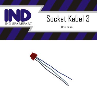 IND Onderdil Socket 3 Kaki Pin Kabel Universal MERAH