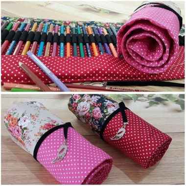Tempat Pensil Gulung / Roll Pencil Case / Tempat Pensil Handmade Unik Multicolor