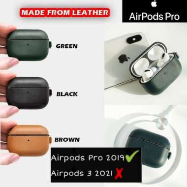 Case Airpods Pro 2019 / Airpods 3 Leather Case Airpods Pro Green