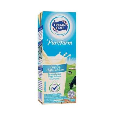 Promo Harga Frisian Flag Susu UHT Purefarm Low Fat French Vanilla 225 ml - Blibli