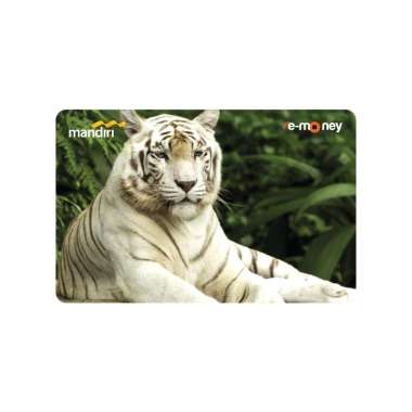 Kartu EMONEY MANDIRI Harimau Putih Duduk Tiger White Hewan Animal Kartu Etoll e toll E Money E-money