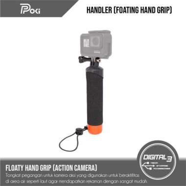 Poki Handler Floating Hand Grip Float Stick Bobber Monopod For GoPro Action Camera bLACK