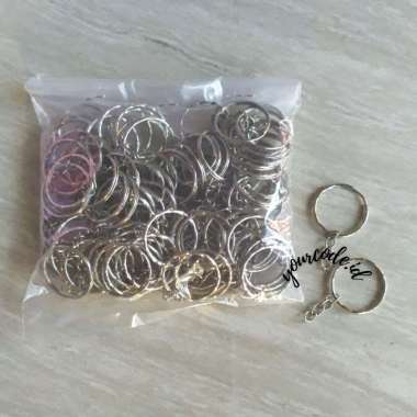 RING GANTUNGAN KUNCI BIASA / ULIR PUTAR RING SILVER GERIGI GELOMBANG PUTAR Gelombang