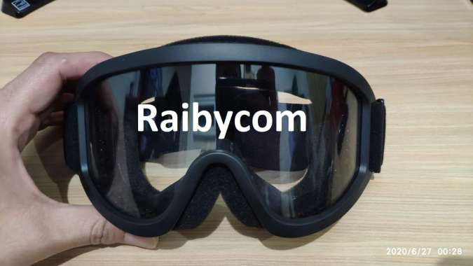 Kacamata Goggles Ski Sepeda Motor Goggle Pelindung Mata Google Bening Hitam