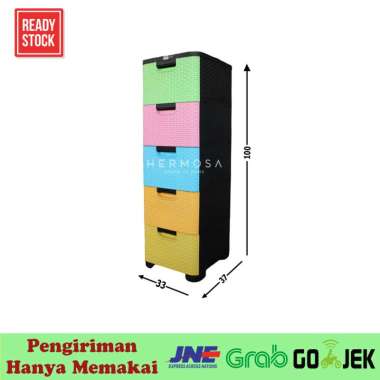 Hommy Kabinet - Lemari Trivia Susun 5 Lemari Laci Cabinet Drawer Plastik RANDOM JABODETABEK