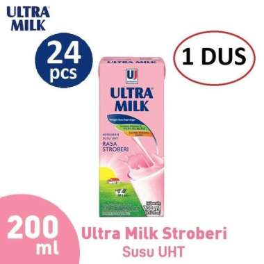 Promo Harga Ultra Milk Susu UHT Stroberi 200 ml - Blibli