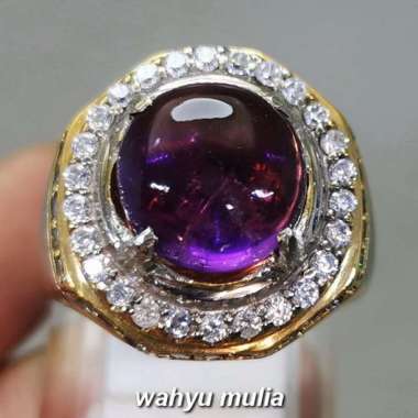 Cincin Batu Akik Kecubung Ungu Kinyang ametis Asli (Kode 1902) Ungu