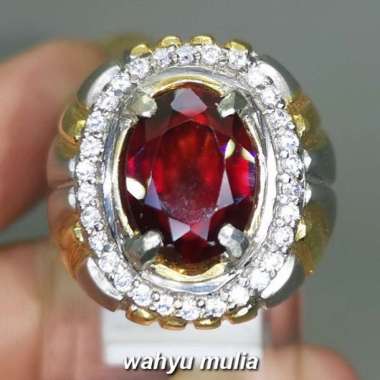 Cincin Batu Permata Garnet Merah Tua Asli (Kode 1898) Merah