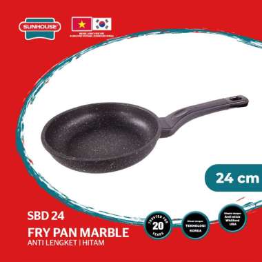 Sunhouse (SBD24) Marble Frypan Anti Lengket Hitam 24 cm 1 Pcs HITAM