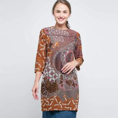 Batik Adikusuma 192311030 Tunik Batik Parsley Kawung Wanita - Biru L --