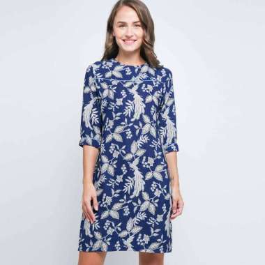 Batik Arjunaweda 28348090 Sackdress Batik Ceplok Merak Wanita - Biru