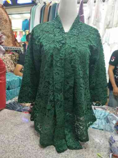 Atasan Kebaya Floy kebaya Kutu baru Brokat Wanita Aneka Variasi Warna lain nya M Hijau Botol