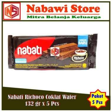 Nabawi Store. Nabati Richoco Wafer Coklat [132 g]. Paket 5 Pcs