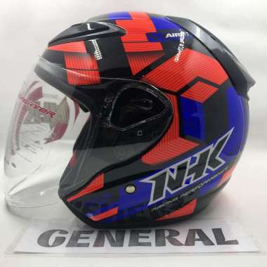 Helm NHK R6 Motif Cube Black Blue Red Biru Merah Half Face M Black Blue Red