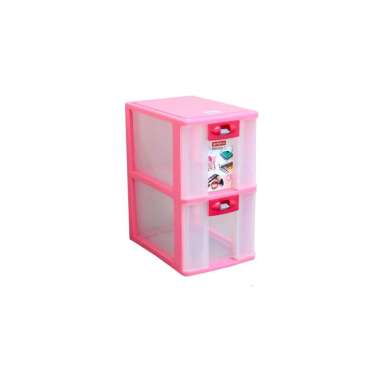 Pressa Container XL 2 Lion Star PR 22 Laci Penyimpanan CD Susun 2 Pink