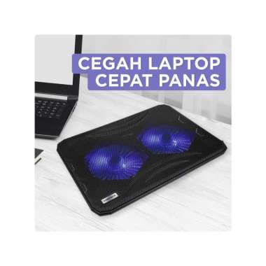Coretech Twinfan Cooling Pad Kipas Fan Pendingin Laptop Portable Hitam