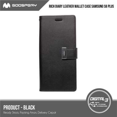 Original Mercury GOOSPERY Rich Diary Wallet Case For Samsung S8 Plus Samsung S8 Plus Black