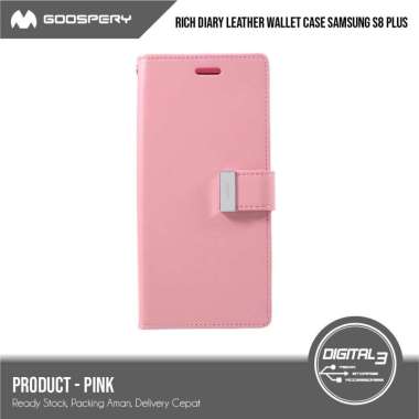 Original Mercury GOOSPERY Rich Diary Wallet Case For Samsung S8 Plus Samsung S8 Plus Pink