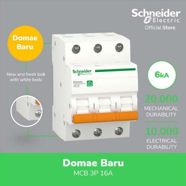 Schneider Electric NEW DOMAE MCB 16A 3P - DOMF01316