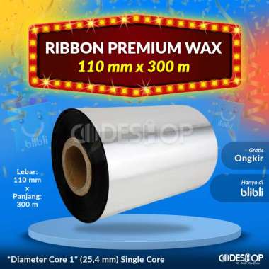 Jual RIBBON BARCODE 110mm X 300m PREMIUM WAX PRINTER ZEBRA ...