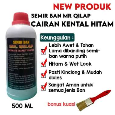 Semir Ban Cairan Kental Hitam bonus Kuas/Pengkilap Ban/Penghitam Ban Putih